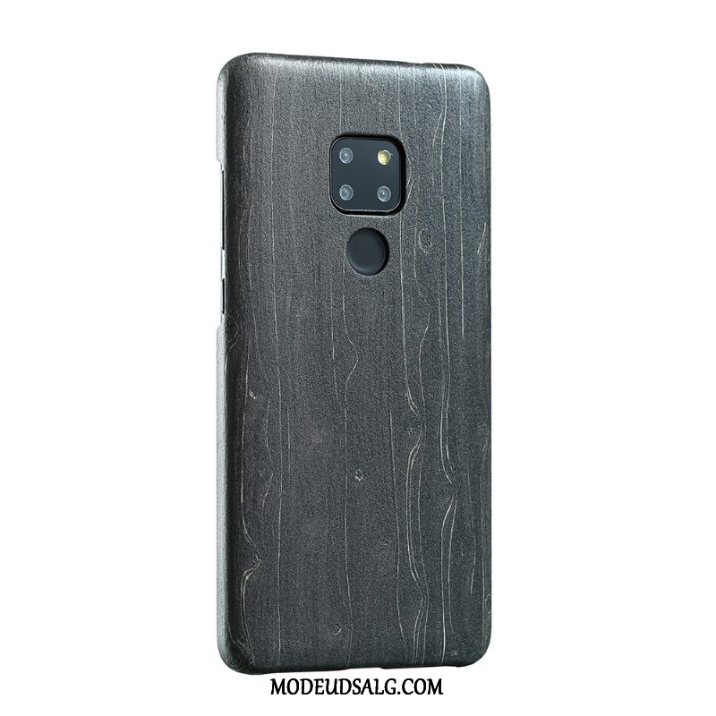 Huawei Mate 20 Etui Træ Føle Sort Cover Tynd