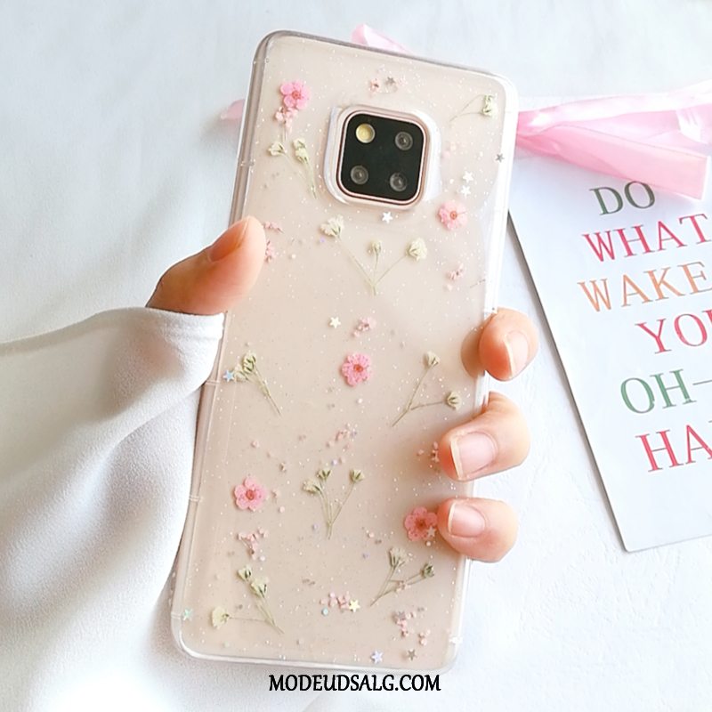 Huawei Mate 20 Rs Etui Stjerneklar Trend Alt Inklusive Blomster Hvid