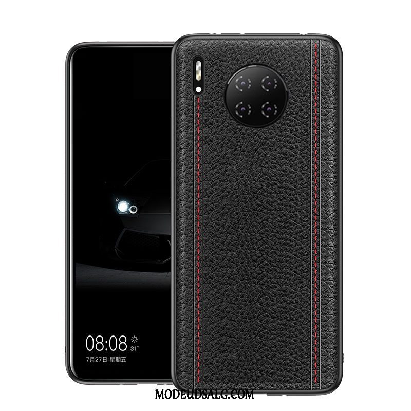 Huawei Mate 30 Pro Etui Sort High End Ægte Læder Anti-fald Alt Inklusive