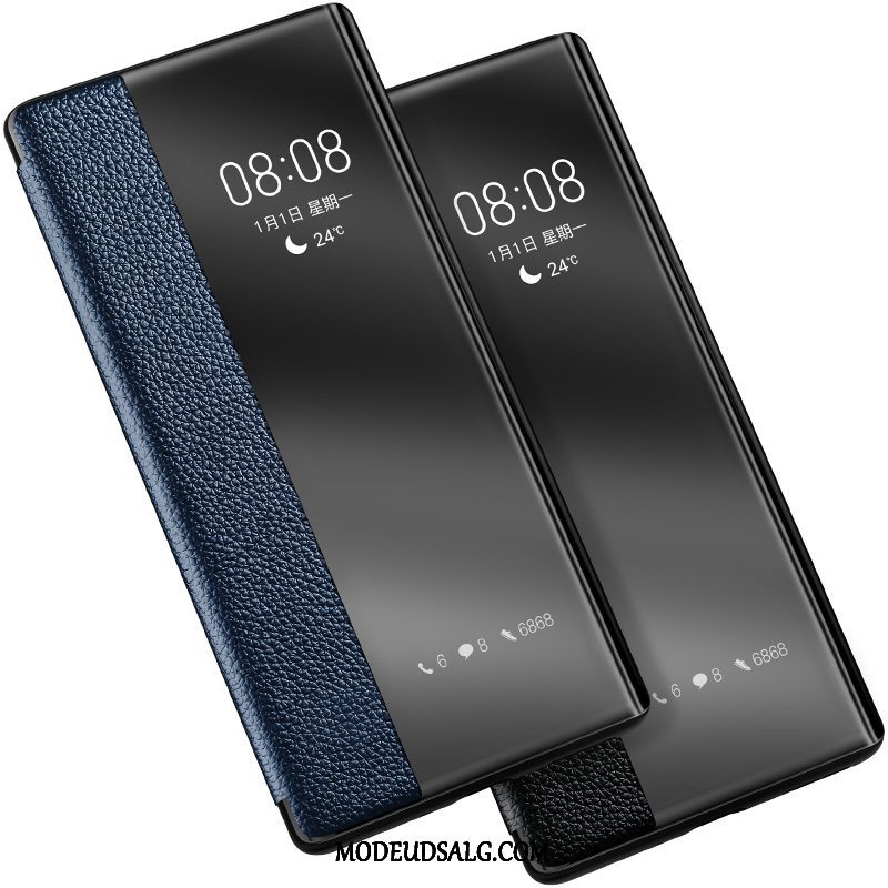 Huawei Mate 30 Pro Etui Tynd Anti-fald Ægte Læder Trendy Clamshell