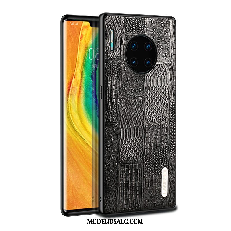 Huawei Mate 30 Pro Etui Ægte Læder Stor Tynd Beskyttelse Business