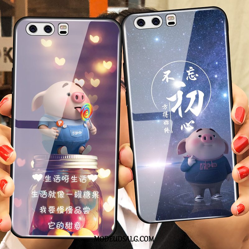 Huawei P10 Etui Elskeren Glas Blå Cartoon Lille Sektion