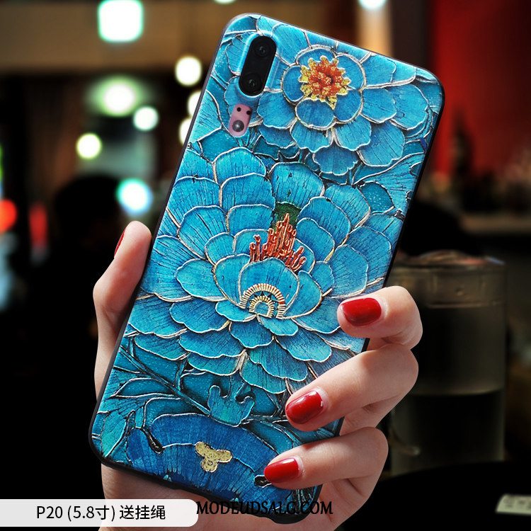 Huawei P20 Etui / Cover Blå Trendy Beskyttelse Silikone Blød