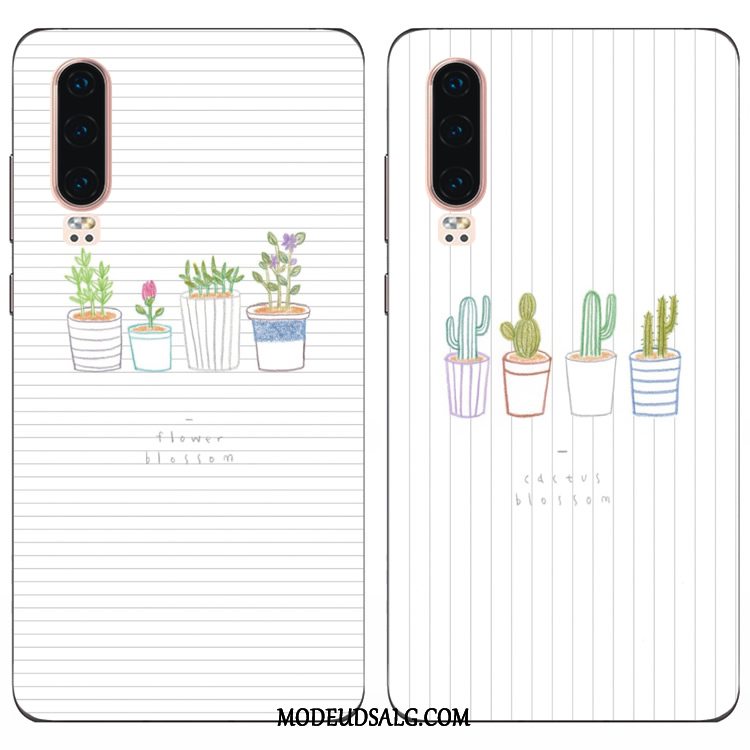 Huawei P30 Etui / Cover Kreativ Kunst Beskyttelse Frisk Hvid