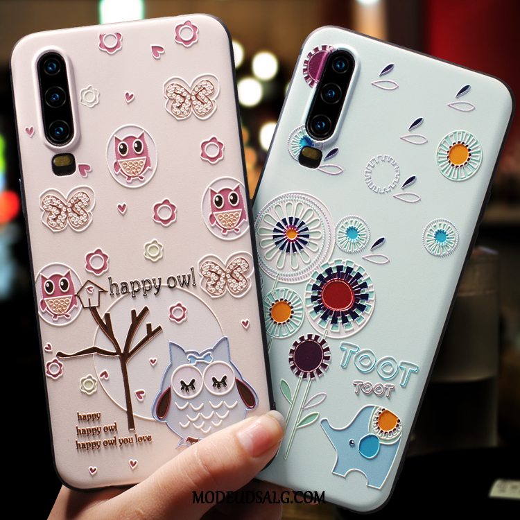 Huawei P30 Etui Cover Smuk Tynd Cartoon Lyserød