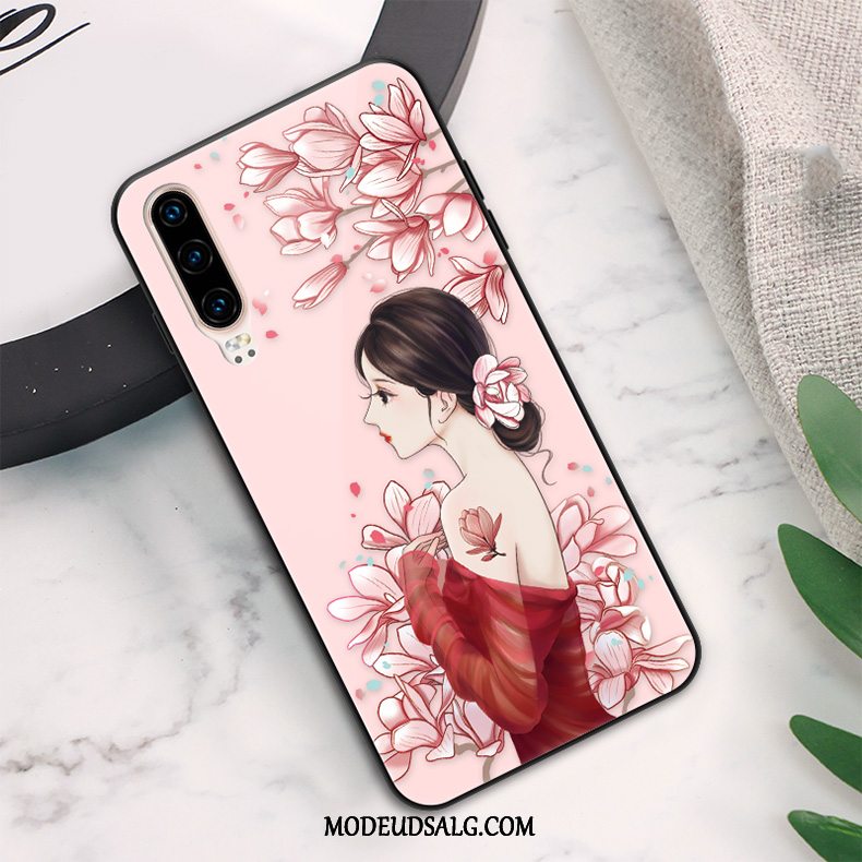 Huawei P30 Etui / Cover Spejl Anti-fald Hængende Ornamenter Lyserød