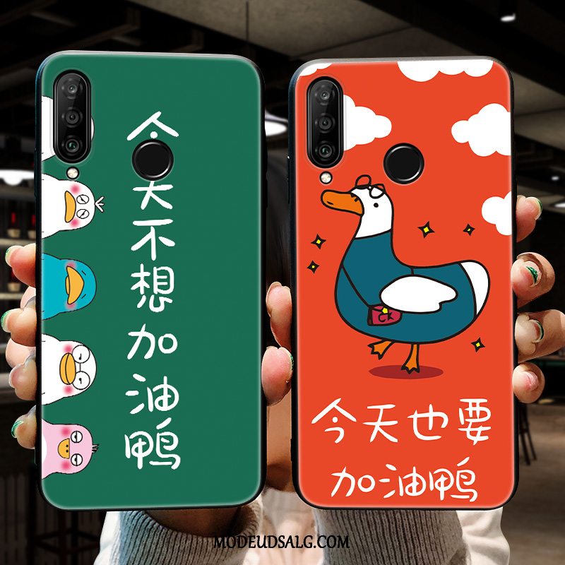 Huawei P30 Lite Etui Silikone Cover Cartoon Anti-fald Grøn