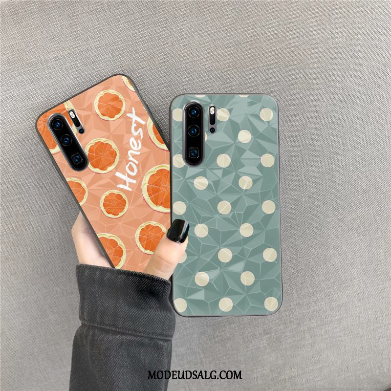 Huawei P30 Pro Etui / Cover Rombe Bølge Punkt Silikone Blå Mønster