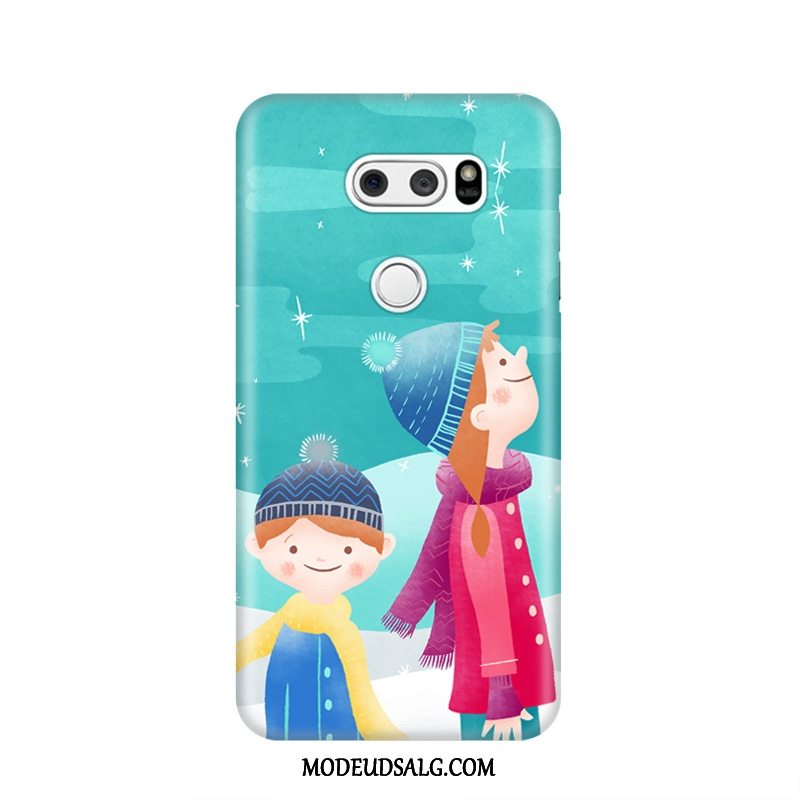 Lg V30 Etui Blå Cartoon Hård Kreativ Nubuck