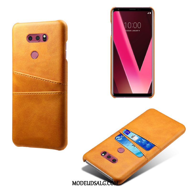 Lg V30 Etui Business Af Personlighed Gul Cover Læder