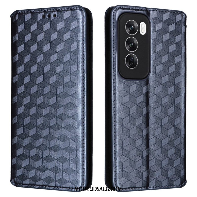 Læder Cover Oppo Reno 12 5g Telefon Etui 3d Diamanter