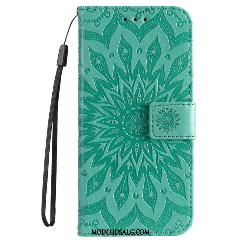 Læder Cover Oppo Reno 12 Pro 5g Telefon Etui Mandala Med Rem