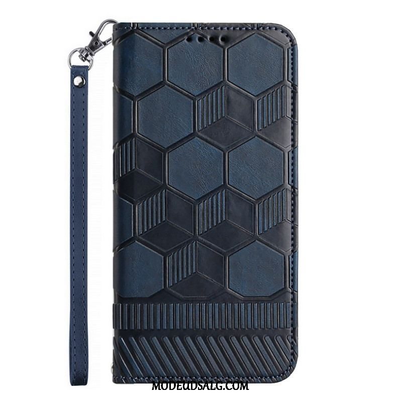 Læder Cover Samsung Galaxy A14 / A14 5G Fodboldbold Mønster