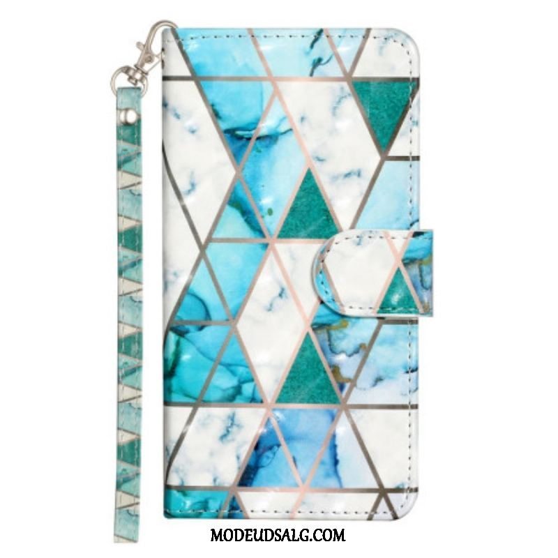 Læder Cover Samsung Galaxy A14 / A14 5G Med Snor Strappy Night Tiger