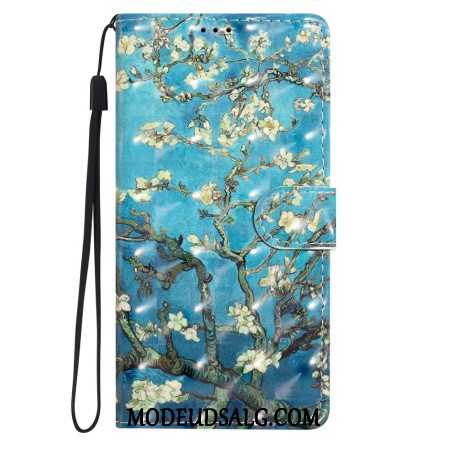 Læder Cover Samsung Galaxy A16 5g Telefon Etui Abrikosblomster