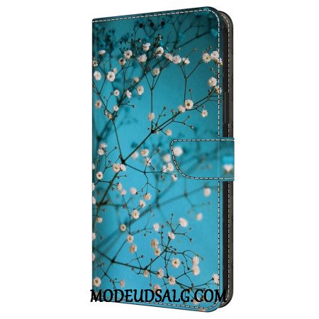 Læder Cover Samsung Galaxy A16 5g Telefon Etui Blomstrende Grene