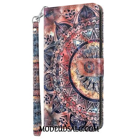 Læder Cover Samsung Galaxy A16 5g Telefon Etui Farverig Mandala Med Rem