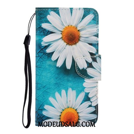 Læder Cover Samsung Galaxy A16 5g Telefon Etui Krysantemum