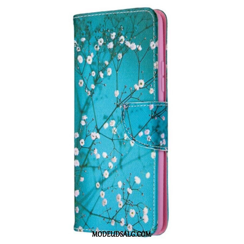 Læder Cover Samsung Galaxy A42 5G Blomstrende Træ