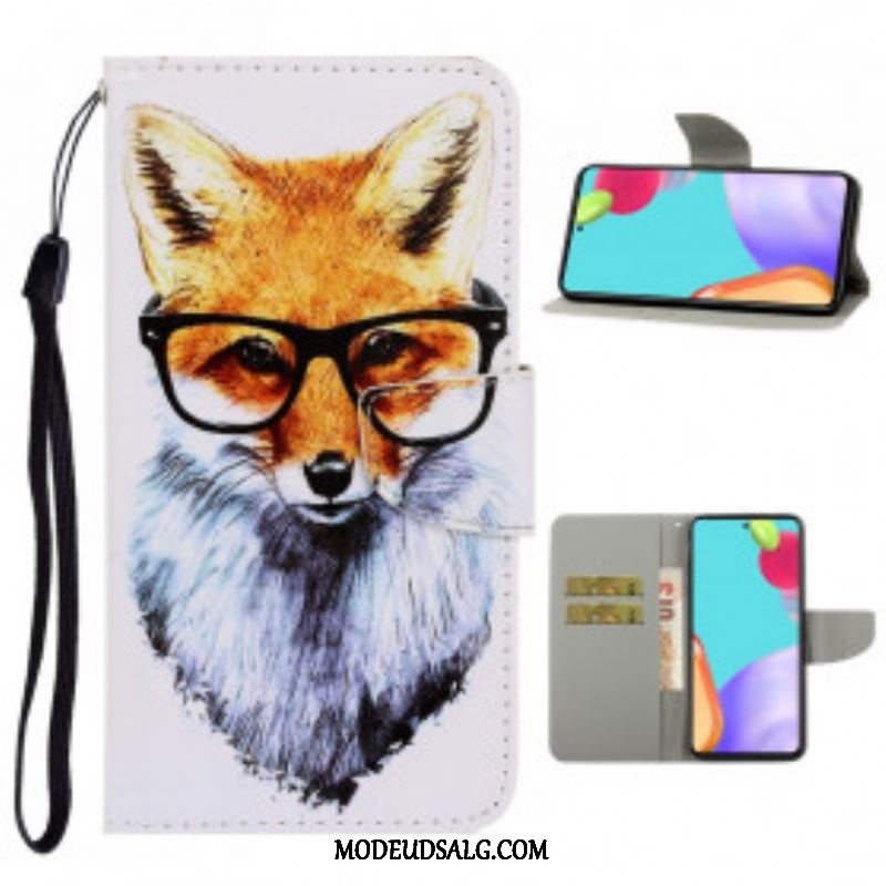 Læder Cover Samsung Galaxy A52 4G / A52 5G / A52s 5G Med Snor Brainy Fox Med Rem