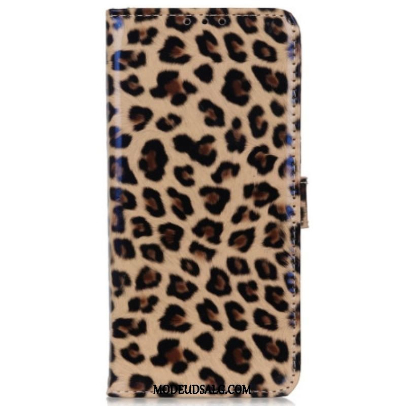 Læder Cover Samsung Galaxy M13 Leopard Hud Effekt