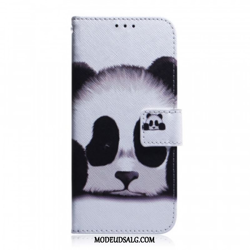 Læder Cover Samsung Galaxy M52 5G Panda Ansigt