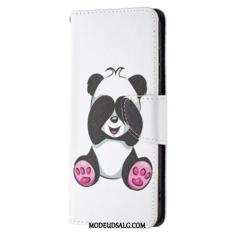 Læder Cover Samsung Galaxy S21 FE Panda Sjov