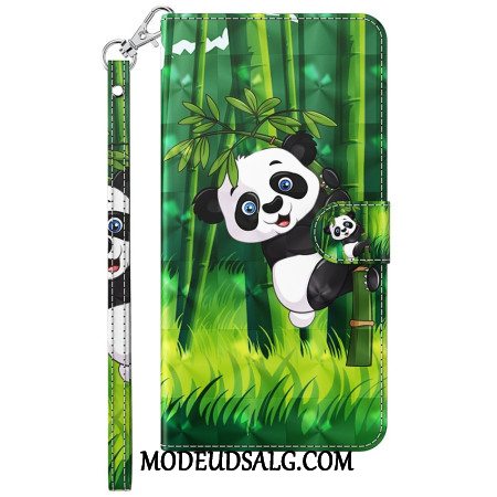 Læder Cover Samsung Galaxy S24 5g Bambus Panda Med Rem