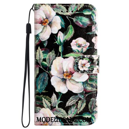 Læder Cover Samsung Galaxy S24 Ultra 5g Telefon Etui Lanière Magnolias