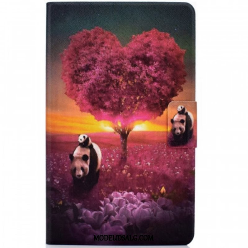 Læder Cover Samsung Galaxy Tab A8 (2021) Panda Hjerte