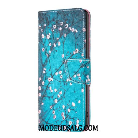 Læder Cover Sony Xperia 10 Vi Telefon Etui Blomstrende Grene