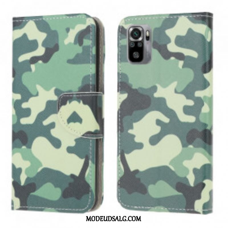 Læder Cover Xiaomi Redmi Note 10 / 10S Camouflage