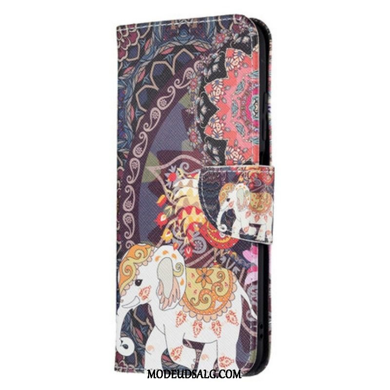 Læder Cover Xiaomi Redmi Note 10 5G Indisk Elefant