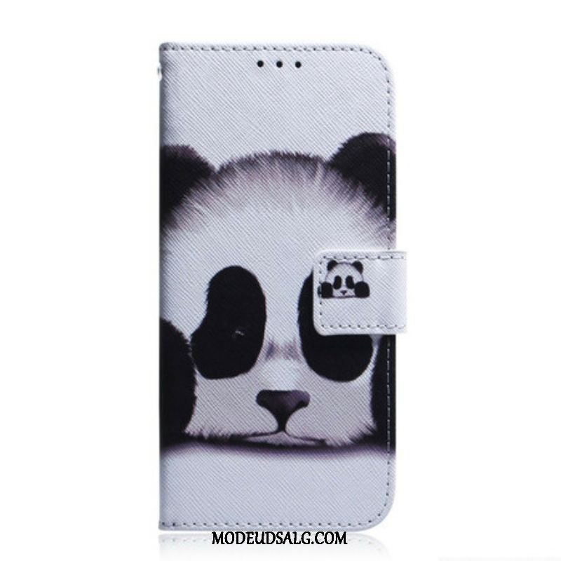 Læder Cover Xiaomi Redmi Note 10 5G Panda Ansigt