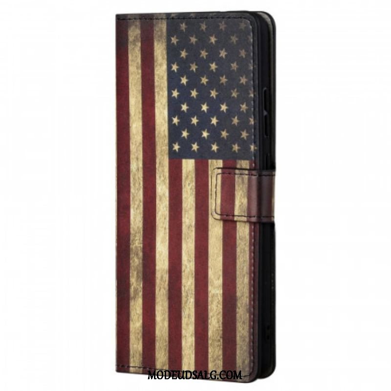 Læder Cover Xiaomi Redmi Note 11 / 11S Amerikansk Flag