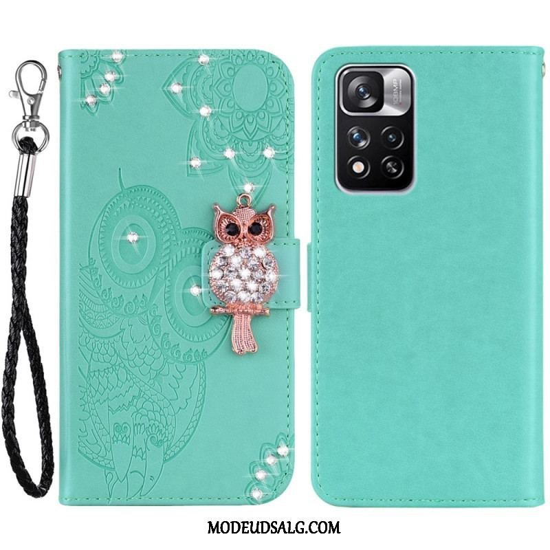 Læder Cover Xiaomi Redmi Note 11 Pro Plus 5G Ugle Mandala Og Charm