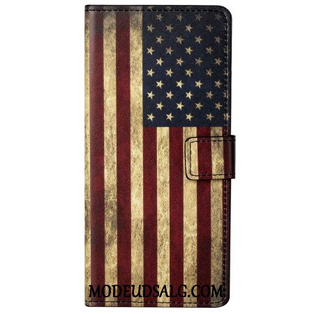 Læder Cover Xiaomi Redmi Note 13 5g Vintage Amerikansk Flag