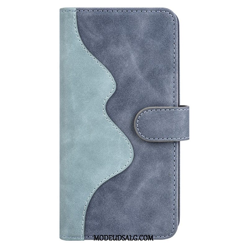 Læder Cover Xiaomi Redmi Note 13 Pro 5g Telefon Etui Tofarvet Design