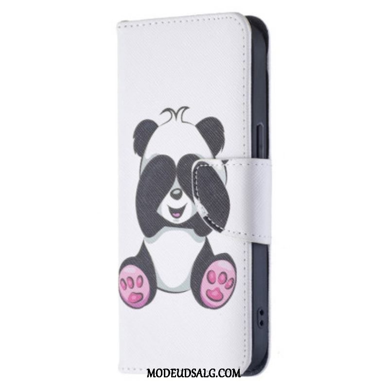 Læder Cover iPhone 15 Panda