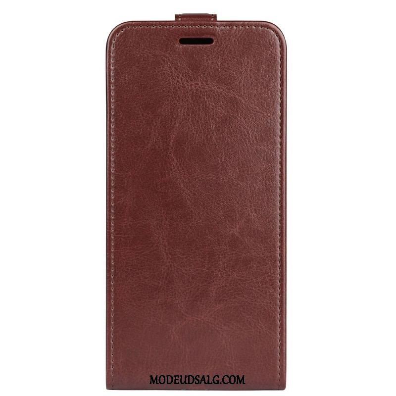 Læder Cover iPhone 15 Plus Flip Cover Lodret Flap