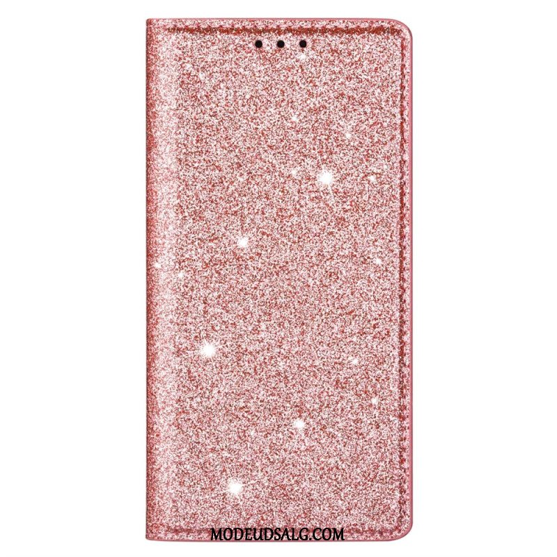 Læder Cover iPhone 16 Pro Glitter