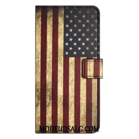 Læder Cover iPhone 16 Pro Max Amerikansk Flag