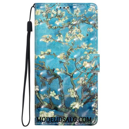 Læder Cover iPhone 16 Telefon Etui Abrikosblomst