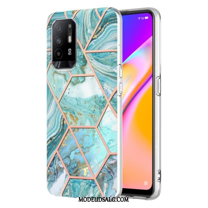 Mobilcover Oppo A94 5G Prangende Geometrisk Marmor