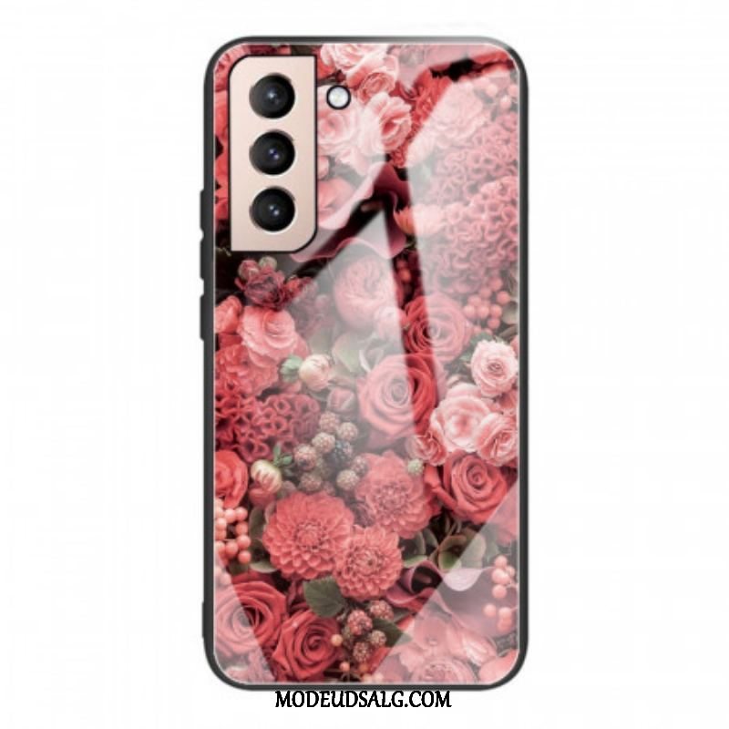 Mobilcover Samsung Galaxy S22 5G Rose Blomster Hærdet Glas