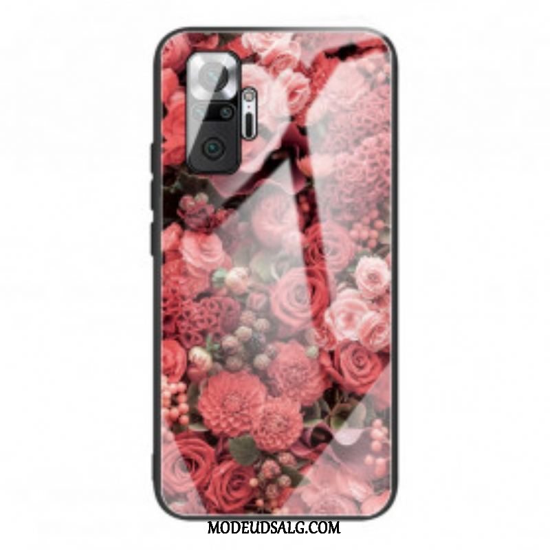 Mobilcover Xiaomi Redmi Note 10 Pro Rose Blomster Hærdet Glas