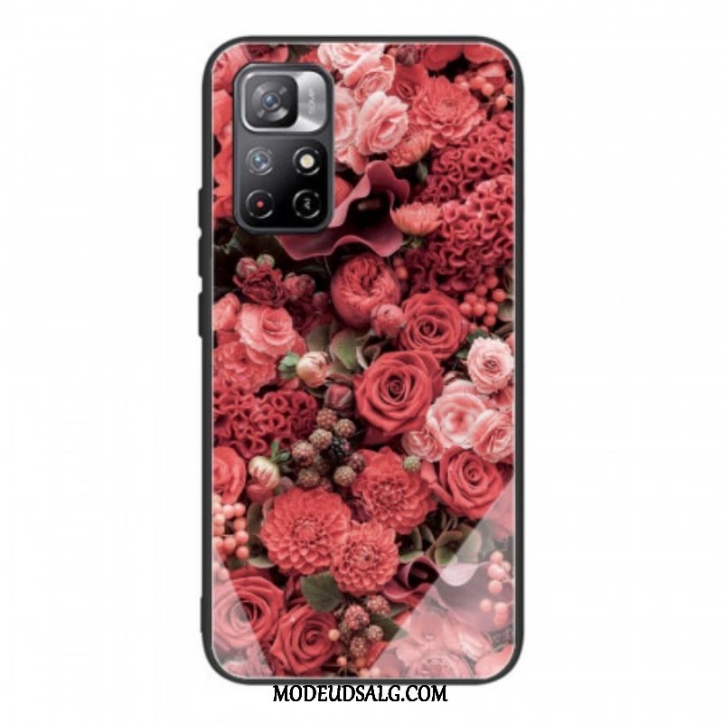 Mobilcover Xiaomi Redmi Note 11 Pro Plus 5G Rose Blomster Hærdet Glas