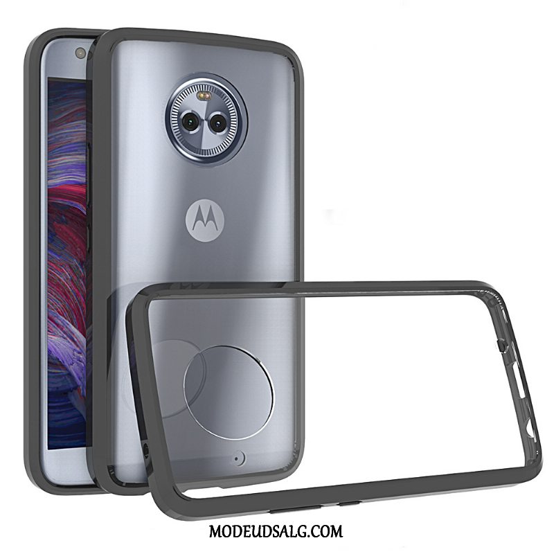 Moto X4 Etui Af Personlighed Gennemsigtig Anti-fald Ramme Sort