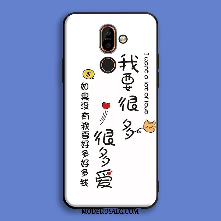 Nokia 7 Plus Etui Cartoon Tasker Smuk Alt Inklusive Hvid