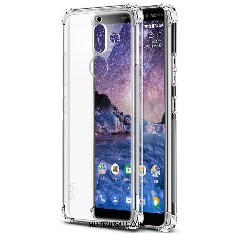 Nokia 7 Plus Etui Hvid Silikone Cover Glat Anti-fald